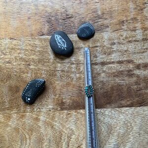 Vintage Navajo Petit Point Sterling Silver Cluster Ring